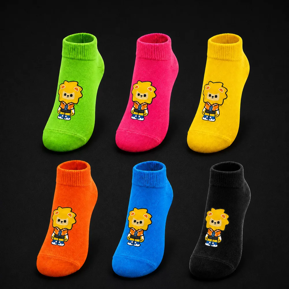 INMERS grip socks in six colors featuring the mascot