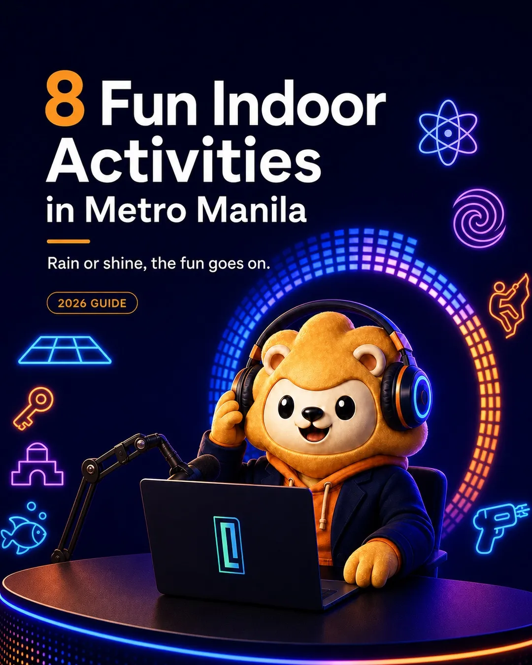 Collage of 8 fun indoor activities in Metro Manila for 2026 including INMERS interactive digital gaming