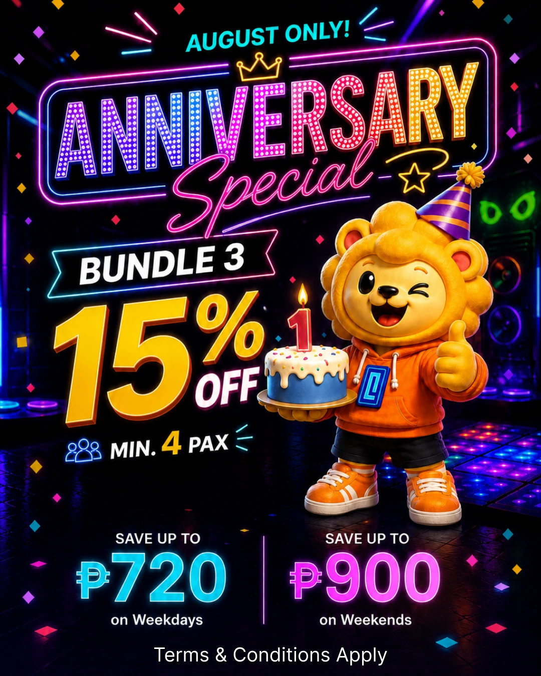 INMERS 1st Anniversary Special banner featuring Bundle 3 with 15% OFF and savings up to ₱900.