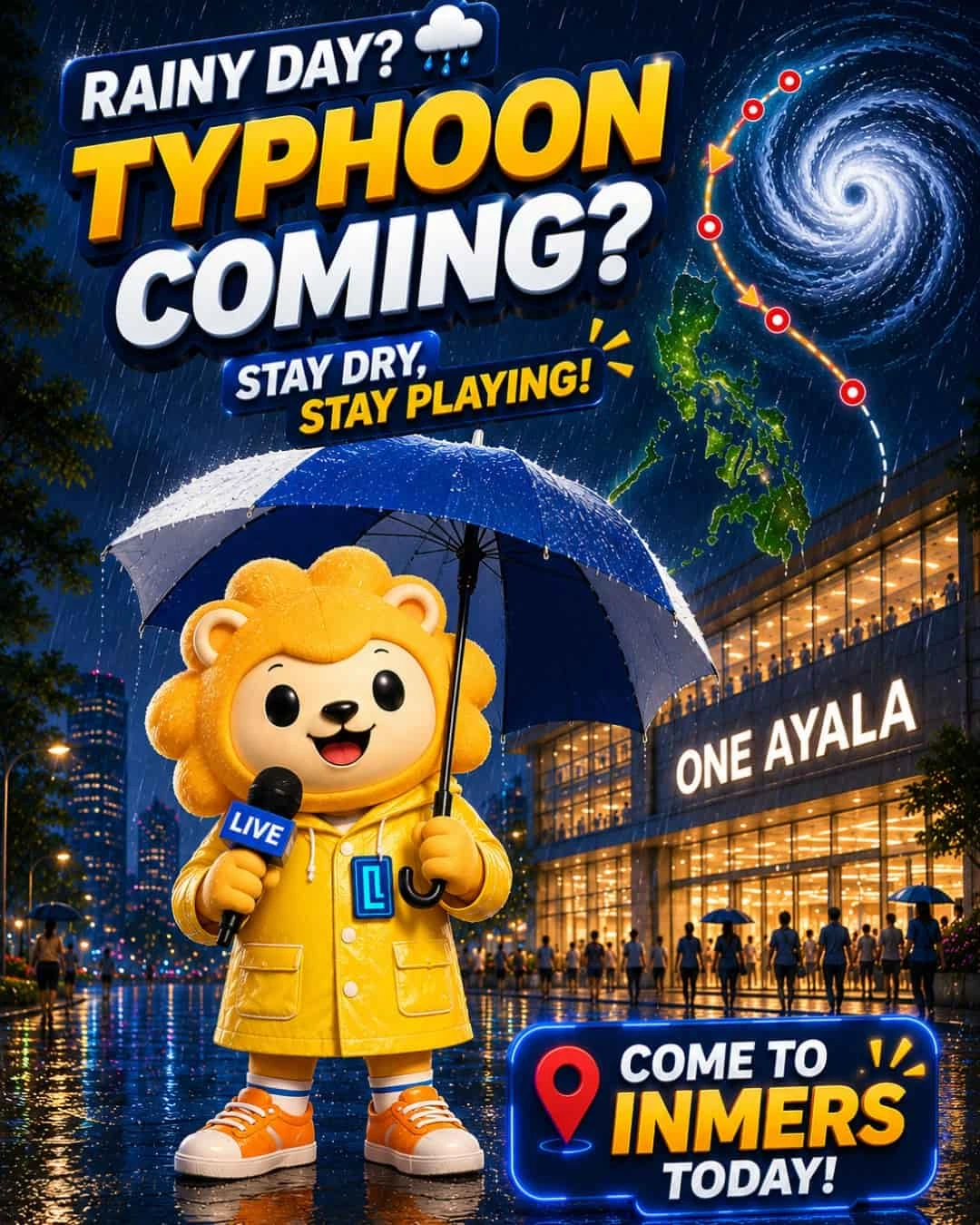 Rainy day indoor activities at INMERS One Ayala Makati during typhoon season in Manila